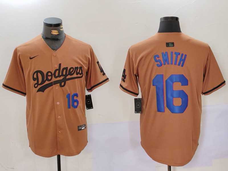 Men%27s Los Angeles Dodgers #16 Will Smith NUmber Olive Cool Base Limited Stitched Jerseys->los angeles dodgers->MLB Jersey